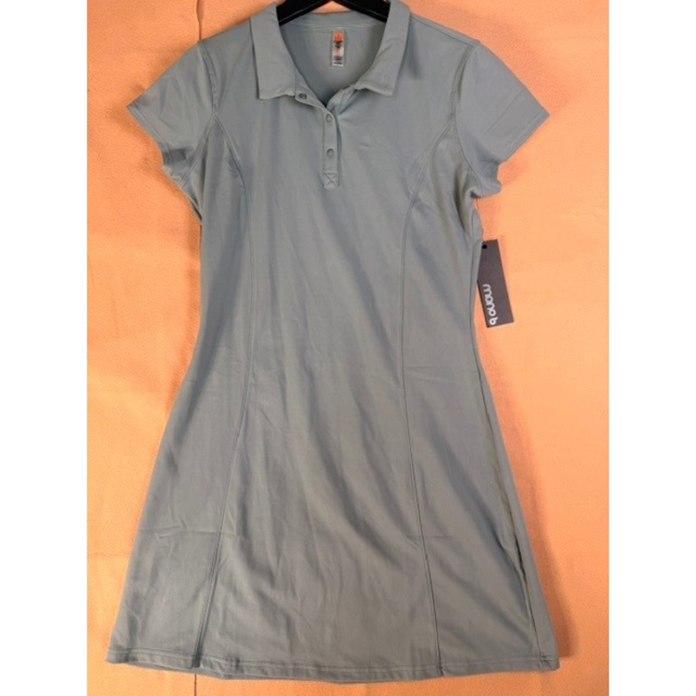 Mono B Women XL Gray Blue Stretch Polo Athletic Golf Dress NWT